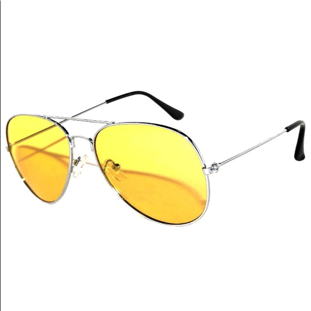 🍋 Transparent Limoncello Yellow Silver Frame Classic Aviators - Picture 3 of 4